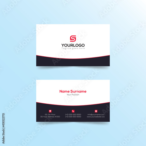 Vector abstract Clean and simple Business Card Template, Modern Flat Style Vector Illustration visiting card