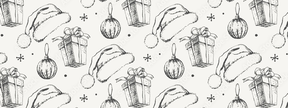 Hand-drawn sketch Christmas pattern NEw year gift Hand-drawn sketch Christmas pattern NEw year gift