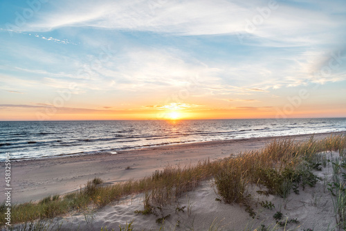 Beautiful summer sunset on Baltic sea near Liepaja, Latvia
