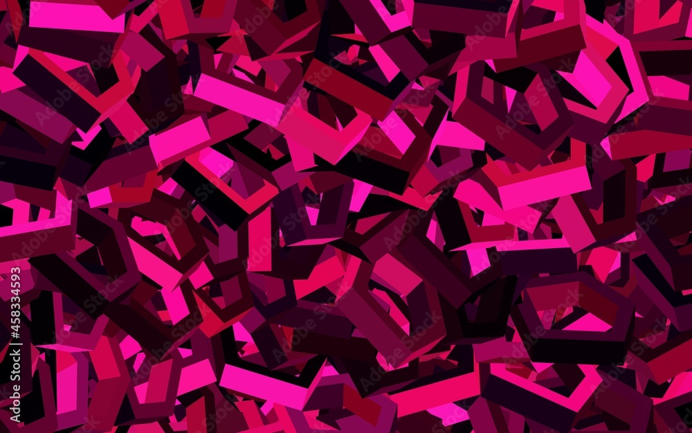 Dark Pink vector backdrop with hexagons.
