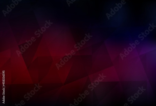 Dark Pink, Red vector shining triangular backdrop.