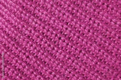 Closeup the Texture of Orchid Flower Purple Alpaca Knitted Wool Fabric in Diagonal Patterns