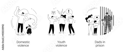 Harrasment abstract concept vector illustrations.
