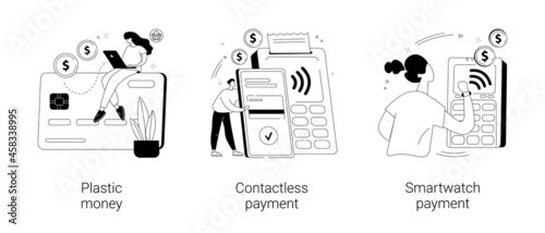 Digital transactions abstract concept vector illustrations.