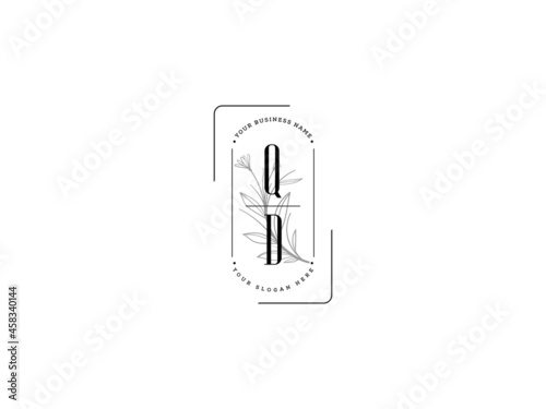 Initial QD logo, feminine q d q d logo letter vector icon for business
