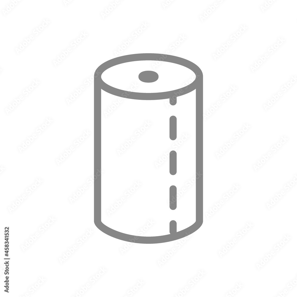 One pack of paper towels line icon. Paper roll, napkins, hygiene products symbol One pack of paper towels line icon. Paper roll, napkins, hygiene products symbol