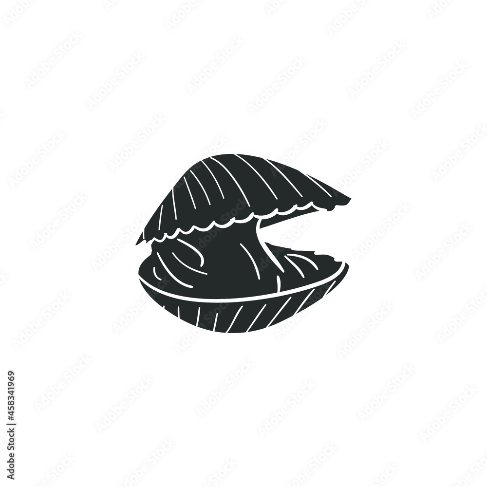 Cockle Animal Icon Silhouette Illustration. Seafood Vector Graphic ...