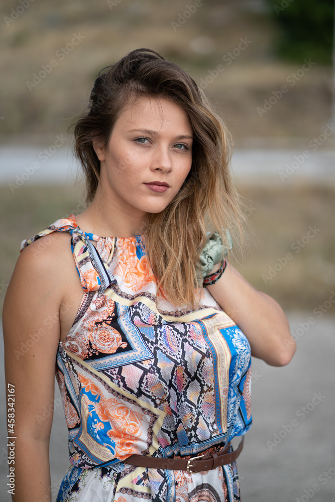 Natural Looking Young Beautiful Woman with Hazel eyes posing in the fields, no post editing Natural Looking Young Beautiful Woman with Hazel eyes posing in the fields, no post editing