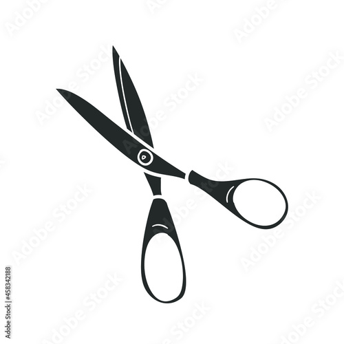 Sciccors Icon Silhouette Illustration. Kitchen Tools Vector Graphic Pictogram Symbol Clip Art. Doodle Sketch Black Sign.