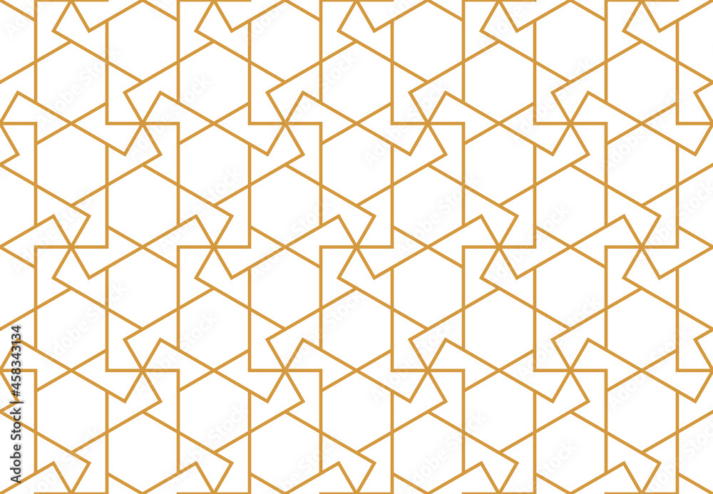 The geometric pattern with lines. Seamless vector background. White and gold texture. Graphic modern pattern. Simple lattice graphic design The geometric pattern with lines. Seamless vector background. White and gold texture. Graphic modern pattern. Simple lattice graphic design
