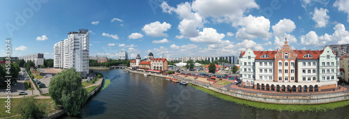 The Fishing Village in center of Kaliningrad. Russian destination. Panorama aerial view © photopixel