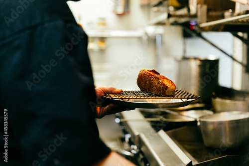 Chef cooking steak