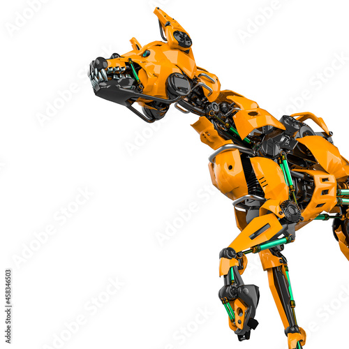 cyber dog is ready in white background