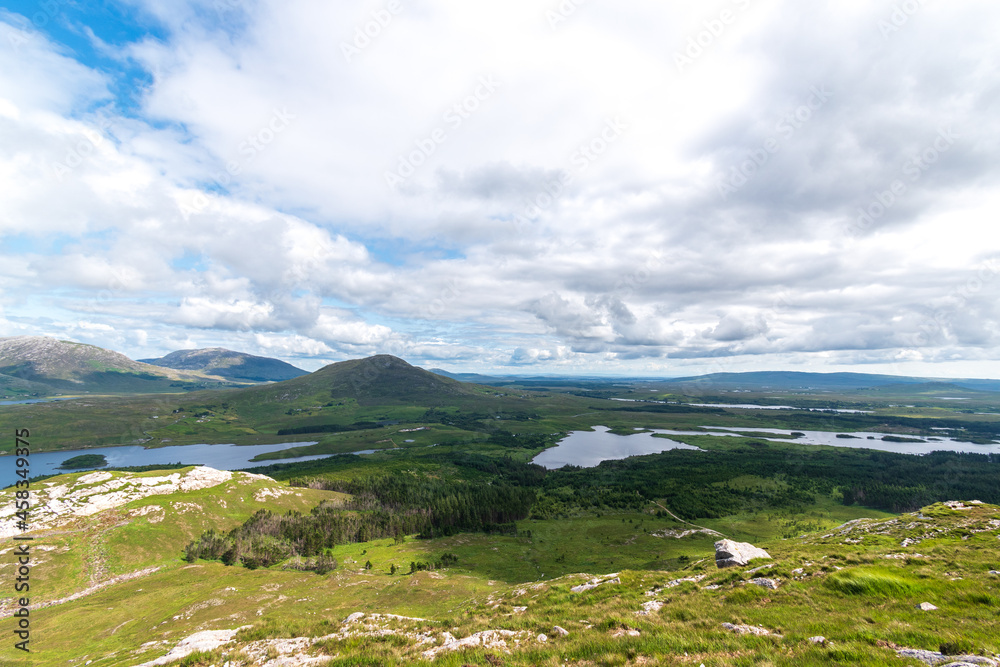 view over Derryclare Nature Resrve from top of Derryclare moutntain.