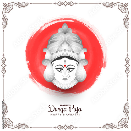 Happy Durga puja and navratri Indian festival classic background
