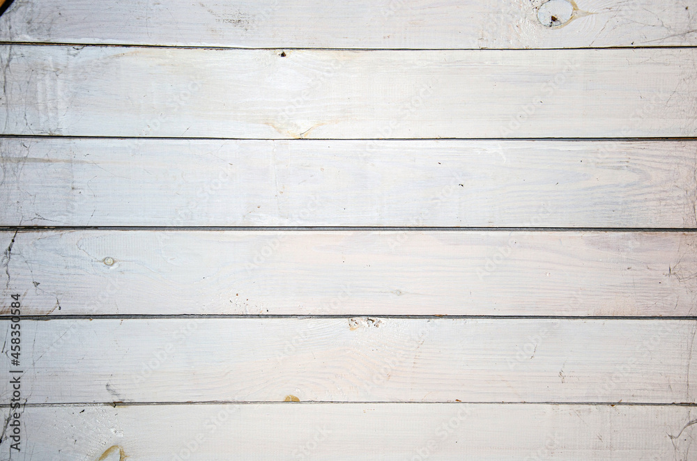 Naklejka premium Old vintage rustic aged antique wooden sepia panel with horizontal gaps, planks and chinks