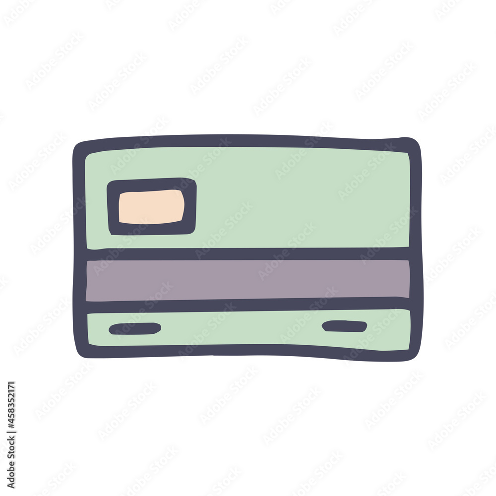 credit card color vector doodle simple icon
