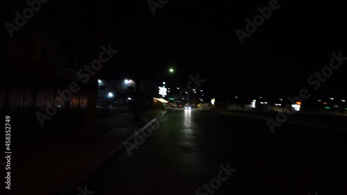 Las Vegas Downtown Driving Plate Maryland Ave Rear View 01 Fremont St Night Nevada USA