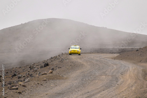 Taxi is going high on Chimborazo volcano