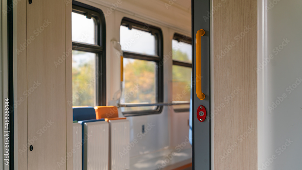 Inside a railway carriage on a sunny day Inside a railway carriage on a sunny day