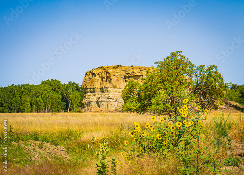 Pompeys Pillar, a National Monument, is a rock formation located in south central Montana, United States named after Sacagawea's son's nickname
 photo