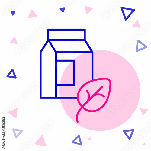 Line Vegan milk icon isolated on white background. Vegetarian product. Colorful outline concept. Vector