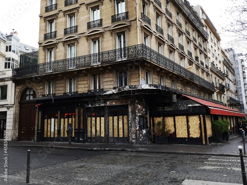 Burned historical building in the city centre of Paris © mirebel