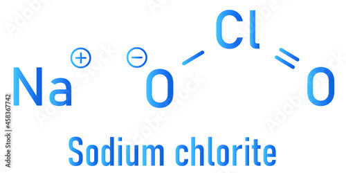Sodium chlorite, chemical structure. Skeletal formula.