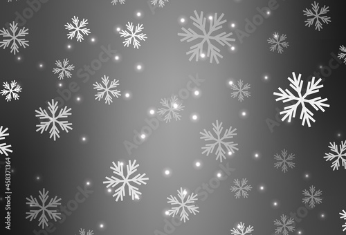 Light Gray vector texture with colored snowflakes, stars.