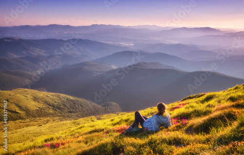 Young woman on the mountain...