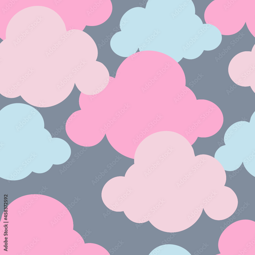 Vector pattern for kids. Colorful seamless triangle, clouds and mountains pattern. Perfect for greetings, invitations, manufacture wrapping paper, textile and web design. Vector pattern.	
