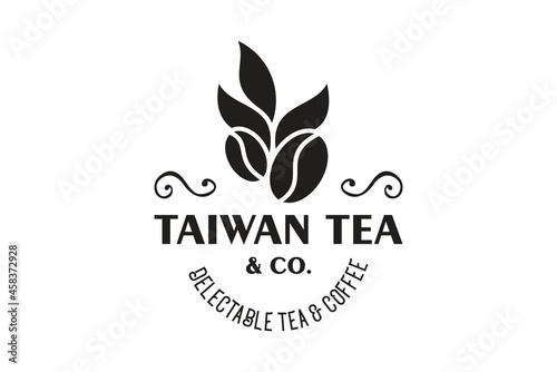 Taiwan tea coffee logo simple vintage template vector illustration - Vector