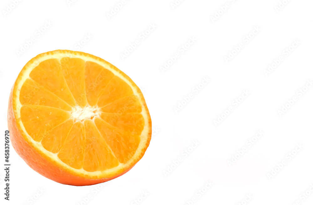 Delicious orange slice isolated on white background. Delicious orange slice isolated on white background.