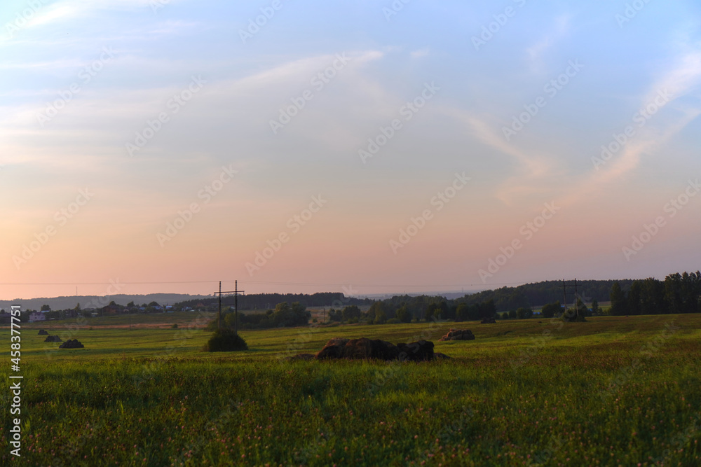 sunset over the field of hays sunset over the field of hays