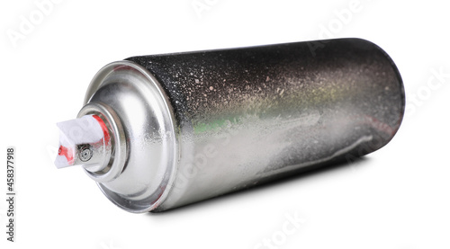 Quadro su tela Used can of spray paint isolated on white. Graffiti supply