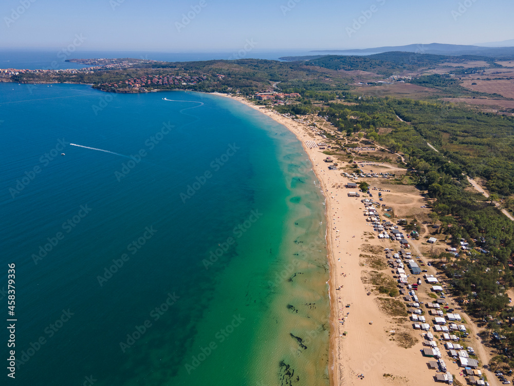 Aerial view of Gradina (Garden) Beach near town of Sozopol, Bulgaria Aerial view of Gradina (Garden) Beach near town of Sozopol, Bulgaria