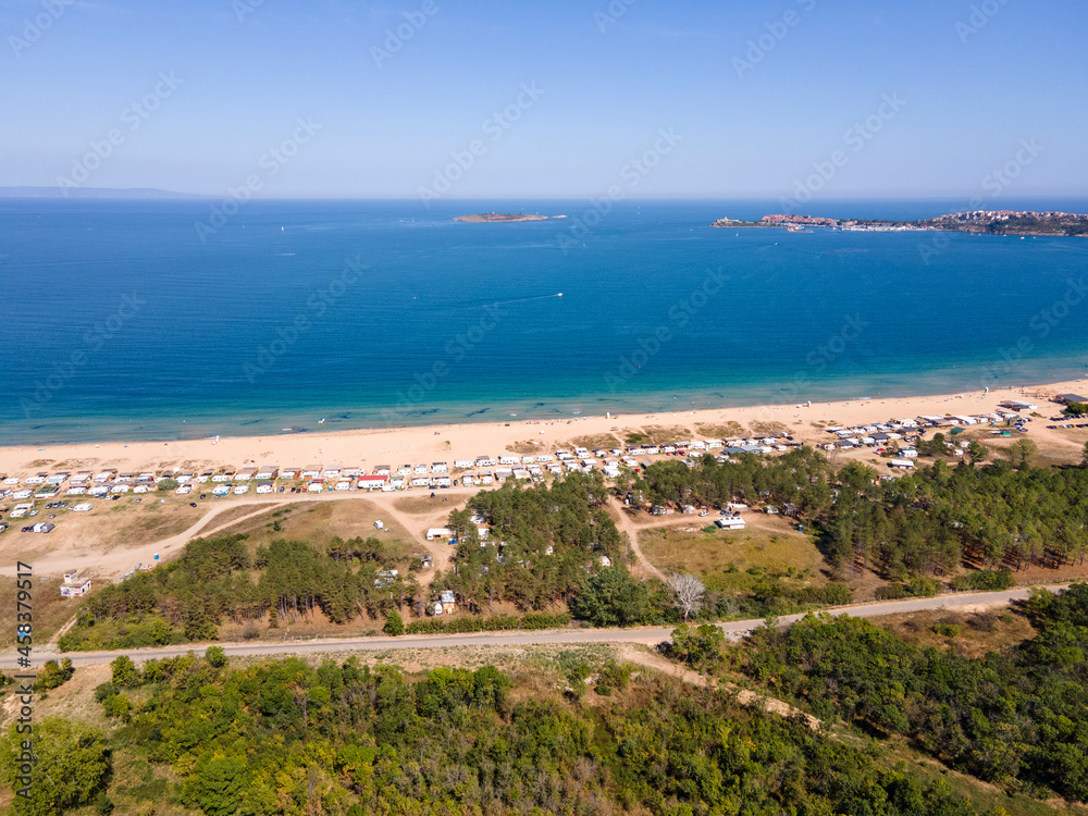Aerial view of Gradina (Garden) Beach near town of Sozopol, Bulgaria Aerial view of Gradina (Garden) Beach near town of Sozopol, Bulgaria
