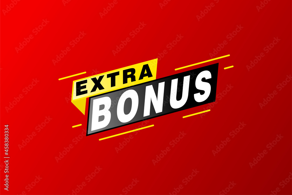 Vector Illustration Red Extra Bonus Label. Modern Web Banner Element