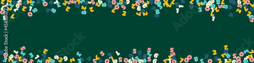 Falling pastel numbers. Math study concept with flying digits. Valuable back to school mathematics banner on blackboard background. Falling numbers vector illustration.