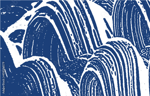Grunge texture. Distress indigo rough trace. Ecsta