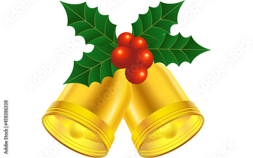柊と赤い実のついたクリスマスベル