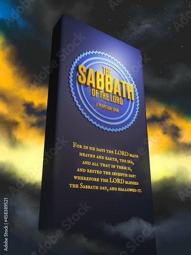Obraz na plátne Sabbath monument, fourth commandment of the Law