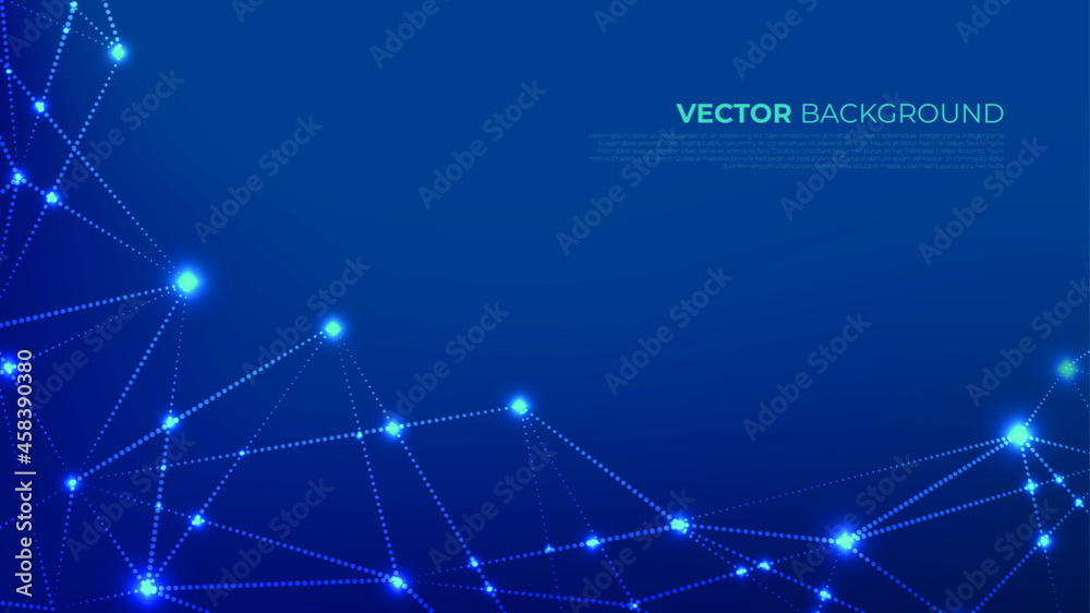 abstract vector blue background with stars polygons
