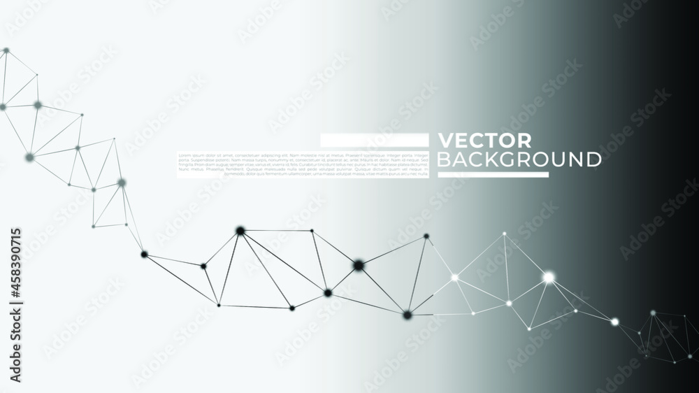 abstract vector background polygon design and dots in black and white