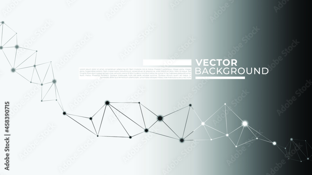 Fototapeta premium abstract vector background polygon design and dots in black and white