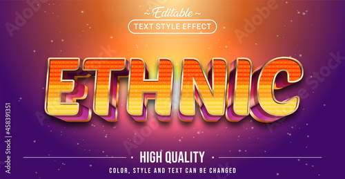 Editable text style effect - Ethnic text style theme.