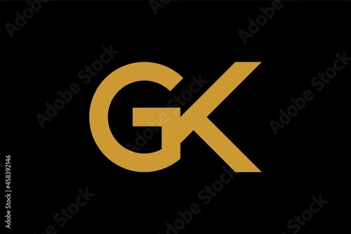 GK letters logo design vector. GK monogram illustration symbol.