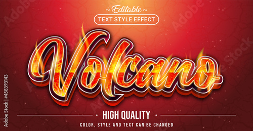 Editable text style effect - Volcano text style theme.