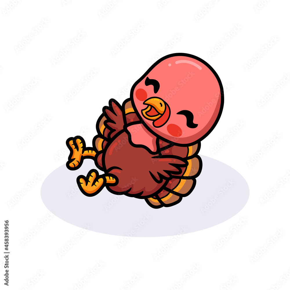 Cute happy baby turkey cartoon Stock Vector | Adobe Stock