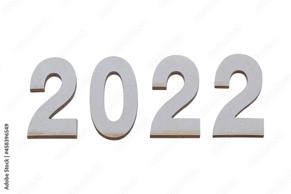 2022 rusty metal letters isolated on white background. 2022 rusty metal letters isolated on white background.